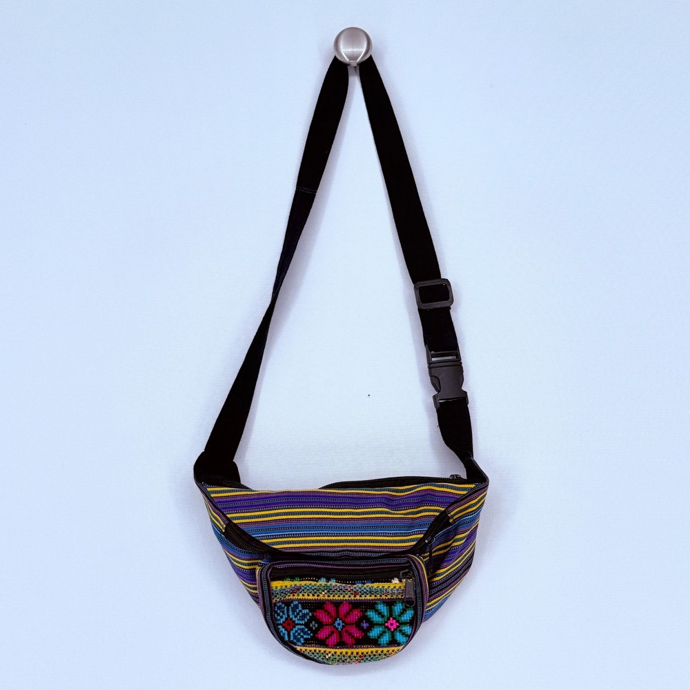 Fanny Pack Belt Bag Women Multi Color Floral Global Travel Boho Festival Artisan